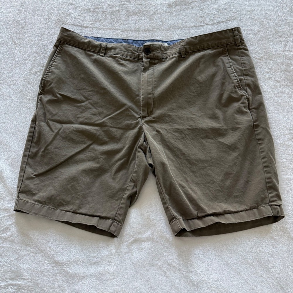 S.A. Bank 1905 Men's Tailored Fit Khaki Chino Shorts Size 42W Cotton Flat Front